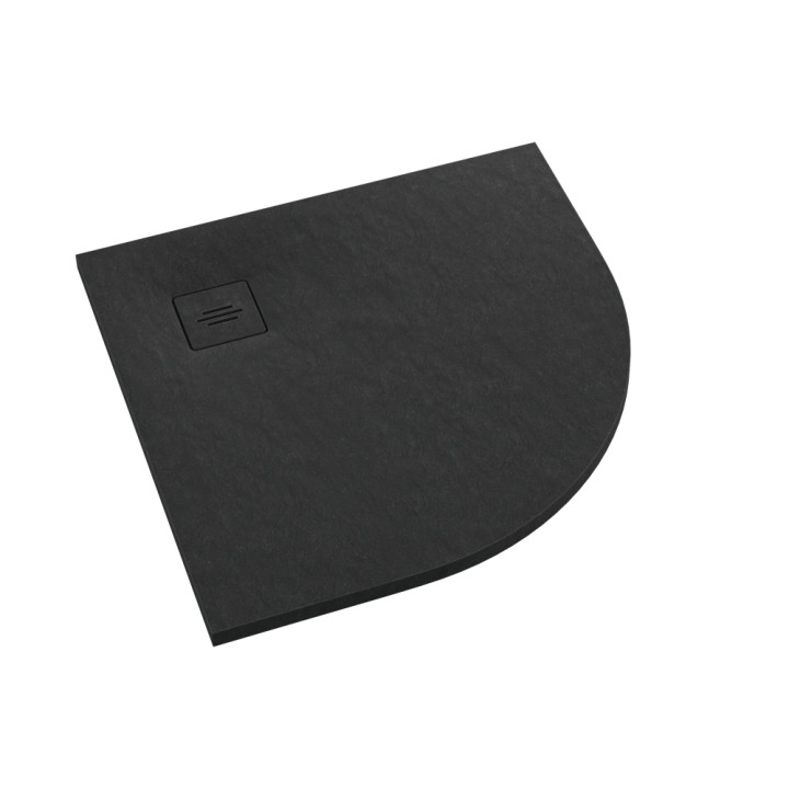Schedline Brodzik kompozytowy Stabilsound Plus® Protos Black Stone 90x90x3,5 cm R55, półokrągły, Gwarancja 15 lat